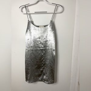 Silence + Noise Silver Spaghetti Strap Shirt